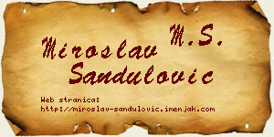 Miroslav Sandulović vizit kartica